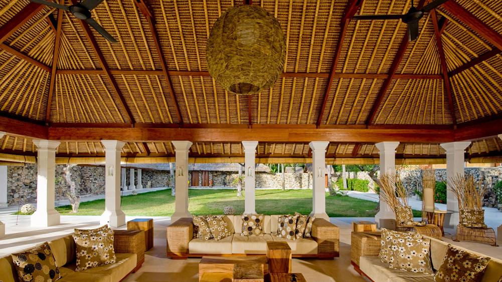 View of the sitting room facing into the inner courtyard